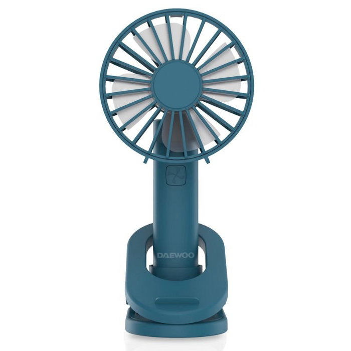 Daewoo Ventilador de Mano DW9016 con Soporte y Pinza, 3 Velocidades